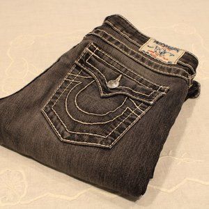 29" Dark Wash Faded Skinny Jeans by True Religion